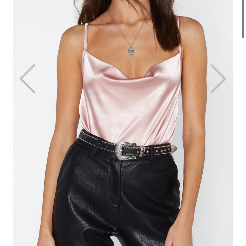 Never Worn Nasty Gal “That’s Rich Satin Bodysuit”